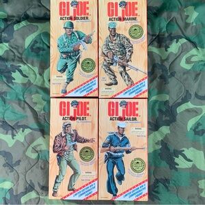Vintage Set of 4 MIB 1996 GI Joe Limited Edition WWII Commemorative Figures.